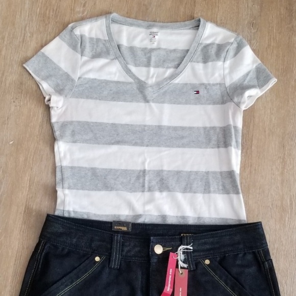 Tommy Hilfiger Tops - Tommy Hilfiger tee white and gray